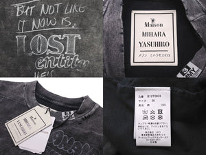 新品未使用 Maison MIHARA YASUHIRO メゾン ミハラヤスヒロ ブリーチ 半袖Ｔシャツ ブラック 猫 サイズ36 BI2TS633 中古 60467
