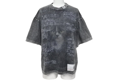 新品未使用 Maison MIHARA YASUHIRO メゾン ミハラヤスヒロ ブリーチ 半袖Ｔシャツ ブラック 猫 サイズ36 BI2TS633 中古 60467