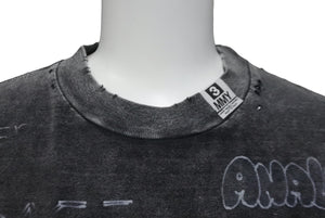 新品未使用 Maison MIHARA YASUHIRO メゾン ミハラヤスヒロ ブリーチ 半袖Ｔシャツ ブラック 猫 サイズ36 BI2TS633 中古 60467