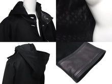 Load image into Gallery viewer, CHROME HEARTS クロムハーツ フード付きフローラルハートボタンレザー切替カシミヤコート ブラック サイズXS 中古 60473
