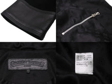 Load image into Gallery viewer, CHROME HEARTS クロムハーツ フード付きフローラルハートボタンレザー切替カシミヤコート ブラック サイズXS 中古 60473