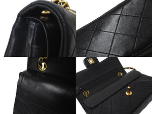 CHANEL シャネル チェーンショルダーバッグ マトラッセ23 Wフラップ 1番台 ラムスキン ブラック ゴールド金具 美品 中古 60479