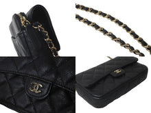 Load image into Gallery viewer, 極美品 CHANEL シャネル ココマーク ウォレットチェーン ショルダーバッグ 31番台 キャビアスキン ブラック 中古 60483