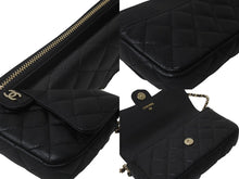 Load image into Gallery viewer, 極美品 CHANEL シャネル ココマーク ウォレットチェーン ショルダーバッグ 31番台 キャビアスキン ブラック 中古 60483