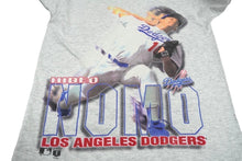 Load image into Gallery viewer, VINTAGE 1995年 野茂英雄 半袖Ｔシャツ ロサンゼルス ドジャース MLB 霜降りグレー コットン サイズM 美品 中古 60517