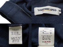 Load image into Gallery viewer, A BATHING APE アベイシングエイプ ホルスタイン フルジップアップパーカー コットン ネイビー 刺繍 サイズM 美品 中古 60541