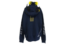 Load image into Gallery viewer, A BATHING APE アベイシングエイプ ホルスタイン フルジップアップパーカー コットン ネイビー 刺繍 サイズM 美品 中古 60541