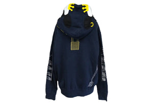 A BATHING APE アベイシングエイプ ホルスタイン フルジップアップパーカー コットン ネイビー 刺繍 サイズM 美品 中古 60541