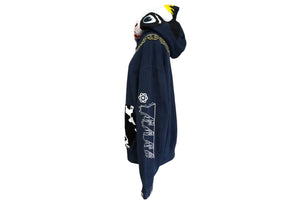 A BATHING APE アベイシングエイプ ホルスタイン フルジップアップパーカー コットン ネイビー 刺繍 サイズM 美品 中古 60541