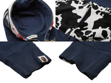 Load image into Gallery viewer, A BATHING APE アベイシングエイプ ホルスタイン フルジップアップパーカー コットン ネイビー 刺繍 サイズM 美品 中古 60541