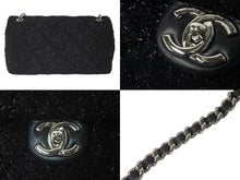 Load image into Gallery viewer, 極美品 CHANEL シャネル マトラッセ プールトゥ グリッター チェーン ショルダーバッグ 24番台 ブラック シルバー金具 中古 60544