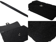 Load image into Gallery viewer, 極美品 CHANEL シャネル マトラッセ プールトゥ グリッター チェーン ショルダーバッグ 24番台 ブラック シルバー金具 中古 60544
