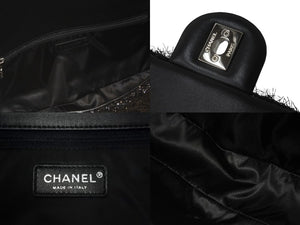 極美品 CHANEL シャネル マトラッセ プールトゥ グリッター チェーン ショルダーバッグ 24番台 ブラック シルバー金具 中古 60544
