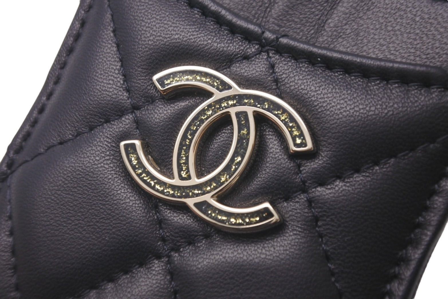 極美品 CHANEL シャネル カードケース マトラッセ チェーン