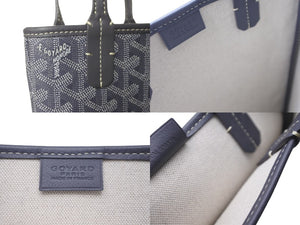 極美品 GOYARD ゴヤール ハンドバッグ ポワティエ ヘリンボーン柄 グレー ホワイト 中古 60553