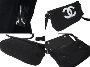 CHANEL シャネル ショルダーバッグ ココマーク パイル ブラック シルバー金具 ノベルティー 美品 中古 60555