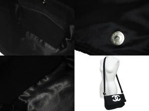 CHANEL シャネル ショルダーバッグ ココマーク パイル ブラック シルバー金具 ノベルティー 美品 中古 60555