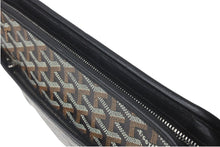 画像をギャラリービューアに読み込む, GOYARD ゴヤール クラッチバッグ ジュバンスMM ヘリンボーン柄 ブラック ブラウン シルバー金具 美品 中古 60556