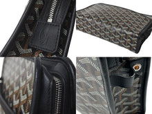 画像をギャラリービューアに読み込む, GOYARD ゴヤール クラッチバッグ ジュバンスMM ヘリンボーン柄 ブラック ブラウン シルバー金具 美品 中古 60556