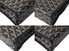 画像をギャラリービューアに読み込む, GOYARD ゴヤール クラッチバッグ ジュバンスMM ヘリンボーン柄 ブラック ブラウン シルバー金具 美品 中古 60556