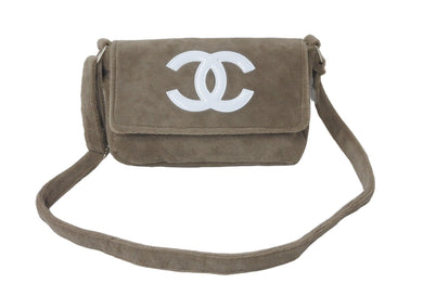 CHANEL シャネル ショルダーバッグ ココマーク パイル ベージュ シルバー金具 ノベルティー 美品 中古 60562
