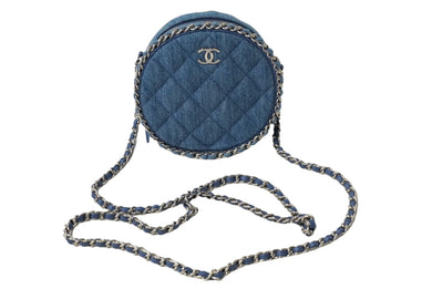 新品同様品 CHANEL シャネル ショルダーバッグ ココマーク 28番台 マトラッセ デニム ブルー シルバー金具 中古 60565