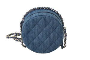 新品同様品 CHANEL シャネル ショルダーバッグ ココマーク 28番台 マトラッセ デニム ブルー シルバー金具 中古 60565