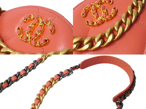 CHANEL シャネル ショルダーバッグ チェーン ココマーク ラムスキン ラウンド型 ピンク ゴールド金具 美品 中古 60566
