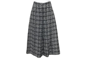 極美品 CHANEL シャネル ツイード パンツ マルチカラー ブラック ビジュー ジップ ボトムス P61105V46414 サイズ34 中古 60575