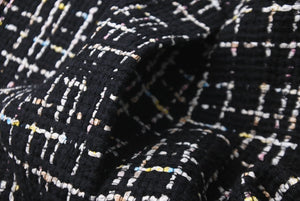 極美品 CHANEL シャネル ツイード パンツ マルチカラー ブラック ビジュー ジップ ボトムス P61105V46414 サイズ34 中古 60575