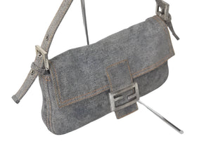 FENDI フェンディ ハンドバッグ 8BR000 00NU6 F0QA1 マンマバケット デニムネーロ シルバー金具 良品 中古 60630 
