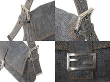画像をギャラリービューアに読み込む, FENDI フェンディ ハンドバッグ 8BR000 00NU6 F0QA1 マンマバケット デニムネーロ シルバー金具 良品 中古 60630 