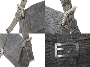 FENDI フェンディ ハンドバッグ 8BR000 00NU6 F0QA1 マンマバケット デニムネーロ シルバー金具 良品 中古 60630 