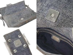 FENDI フェンディ ハンドバッグ 8BR000 00NU6 F0QA1 マンマバケット デニムネーロ シルバー金具 良品 中古 60630 