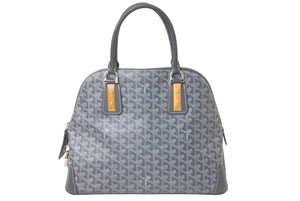 GOYARD ゴヤール ハンドバッグ サックヴァンドームMM ヘリンボーン柄 M206926 PVC レザー グレー 美品 中古 60645