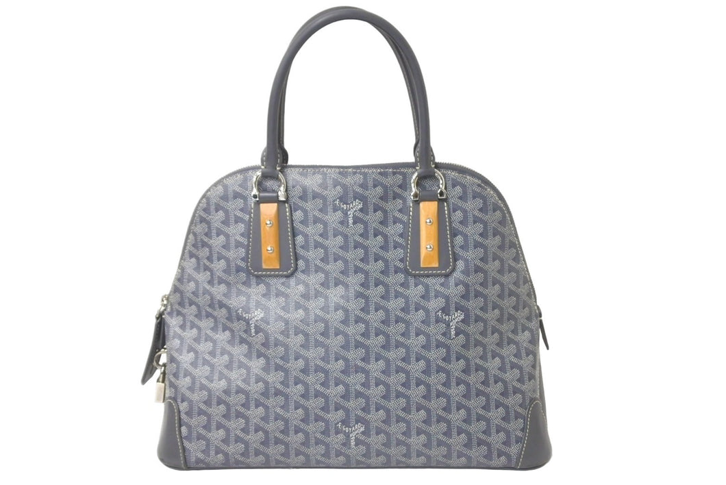 GOYARD ゴヤール ハンドバッグ サックヴァンドームMM ヘリンボーン柄 M206926 PVC レザー グレー 美品 中古 60645
