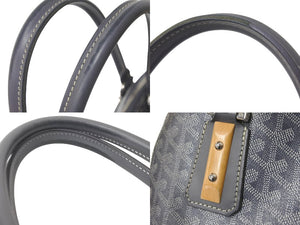 GOYARD ゴヤール ハンドバッグ サックヴァンドームMM ヘリンボーン柄 M206926 PVC レザー グレー 美品 中古 60645