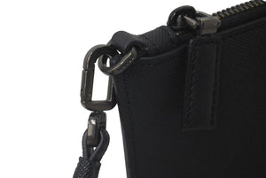 PRADA プラダ クラッチバッグ セカンドバック トラベルポーター サフィアーノ レザー ブラック 美品 中古 60653