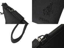 Load image into Gallery viewer, PRADA プラダ クラッチバッグ セカンドバック トラベルポーター サフィアーノ レザー ブラック 美品 中古 60653