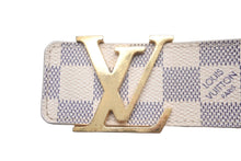 Load image into Gallery viewer, LOUIS VUITTON ルイヴィトン ベルト イニシャル ダミエ アズール サンチュール 34/85 M9609 ゴールド金具 良品 中古 60655