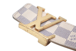 LOUIS VUITTON ルイヴィトン ベルト イニシャル ダミエ アズール サンチュール 34/85 M9609 ゴールド金具 良品 中古 60655