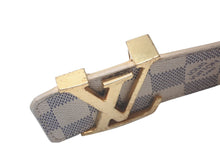 Load image into Gallery viewer, LOUIS VUITTON ルイヴィトン ベルト イニシャル ダミエ アズール サンチュール 34/85 M9609 ゴールド金具 良品 中古 60655