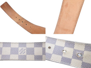 LOUIS VUITTON ルイヴィトン ベルト イニシャル ダミエ アズール サンチュール 34/85 M9609 ゴールド金具 良品 中古 60655