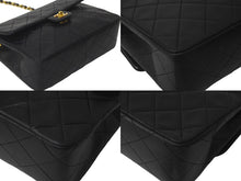 Load image into Gallery viewer, CHANEL シャネル チェーンショルダーバッグ ミニマトラッセ 20cm 1番台 ラムスキン ブラック ゴールド金具 美品 中古 60657