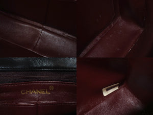 CHANEL シャネル チェーンショルダーバッグ ミニマトラッセ 20cm 1番台 ラムスキン ブラック ゴールド金具 美品 中古 60657