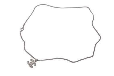 CHANEL シャネル ココマーク ラインストーン ネックレス 05V レディース シルバーカラー 美品 中古 60659
