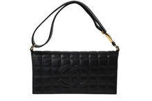Load image into Gallery viewer, CHANEL シャネル ハンドバッグ ワンショルダー チョコバー ココマーク 7番台 ブラック ラムスキン ゴールド金具 美品 中古 60664