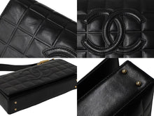Load image into Gallery viewer, CHANEL シャネル ハンドバッグ ワンショルダー チョコバー ココマーク 7番台 ブラック ラムスキン ゴールド金具 美品 中古 60664