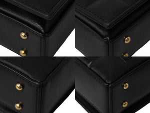 CHANEL シャネル ハンドバッグ ワンショルダー チョコバー ココマーク 7番台 ブラック ラムスキン ゴールド金具 美品 中古 60664