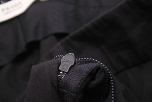 極美品 PRADA プラダ ショートパンツ キュロット ロールアップ サイドリボン ブラック 黒 ボトムス サイズ38 中古 6067
